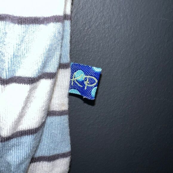 KicKee Pants Boys Bamboo Striped Romper 6-12m Blue White - Picture 6 of 8